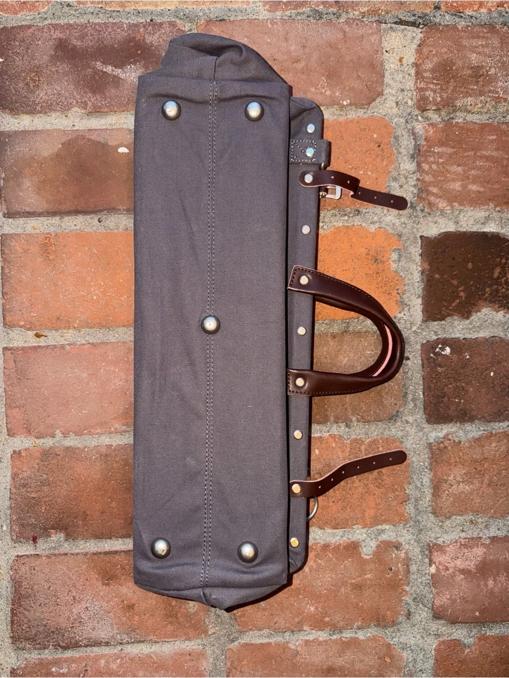Line of Trade Brown Canvas Travel Duffel with Leather Trim